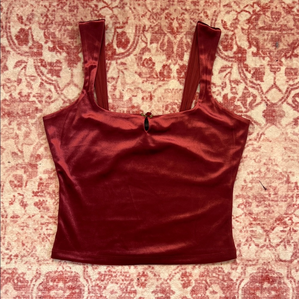 wild fable Burgundy Velvet Square Neck Cami - Picture 1 of 5